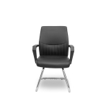 Chaise visiteur Opti520PA avec pieds luge en similicuir noir