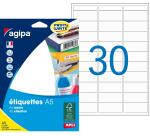 Étiquettes adresses 19 x 38 mm Agipa 114016 - Boîte de 480