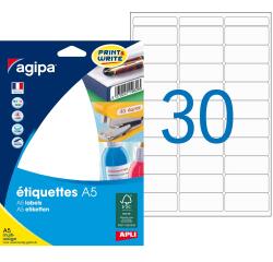 Étiquettes adresses 19 x 38 mm Agipa 114016 - Boîte de 480