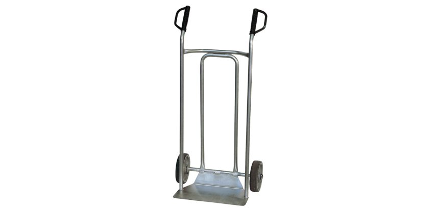 Diable inox 250 kg bavette fixe 470 x 265 mm roue caoutchouc