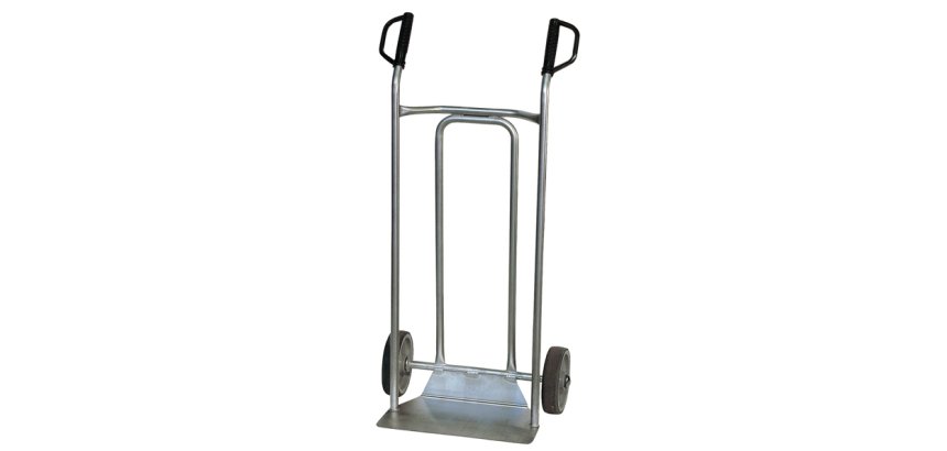 Diable inox 250 kg bavette fixe 470 x 265 mm roue caoutchouc
