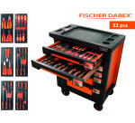 Servante équipée de 32 outils avec 6 modules