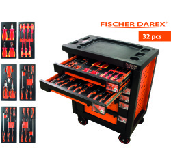 Servante équipée de 32 outils avec 6 modules