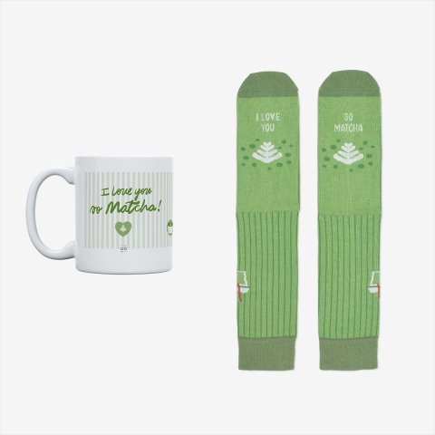 Kit Taza + Calcetines "I love you so matcha" talla 36-41