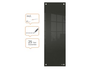 Panel pizarra magnética de cristal pequeña NOBO  300 x 900 mm, negro