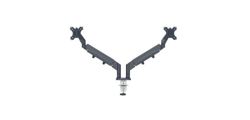 Brazo para monitor dual Ergo SpaceSaving, gris oscuro
