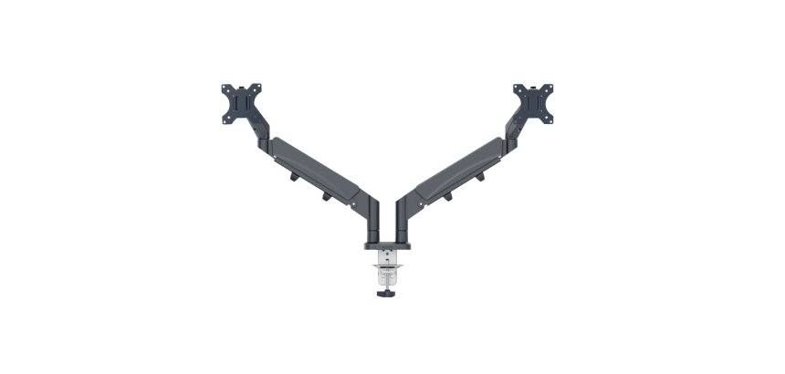 Brazo para monitor dual Ergo SpaceSaving, gris oscuro

