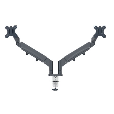 Brazo para monitor dual Ergo SpaceSaving, gris oscuro