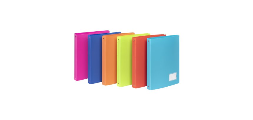 Classeur souple A4  - Dos de 3,5 cm - polypropylène  opaque grainé - FEEL EASY VIQUEL - coloris assortis  VIQUEL