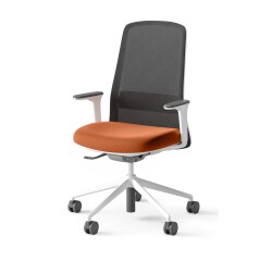 Office chair ROCKIT fabric and mesh - High backrest - 1D armrests - white structure