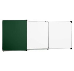 Tableau triptyque scolaire intérieur émaillé blanc - extérieur émaillé vert