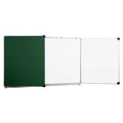Tableau triptyque scolaire intérieur émaillé blanc - extérieur émaillé vert