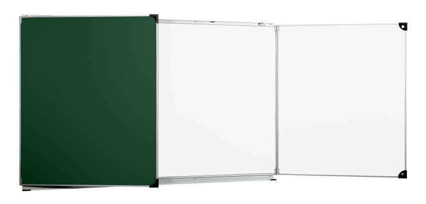 Tableau triptyque scolaire intérieur émaillé blanc - extérieur émaillé vert
