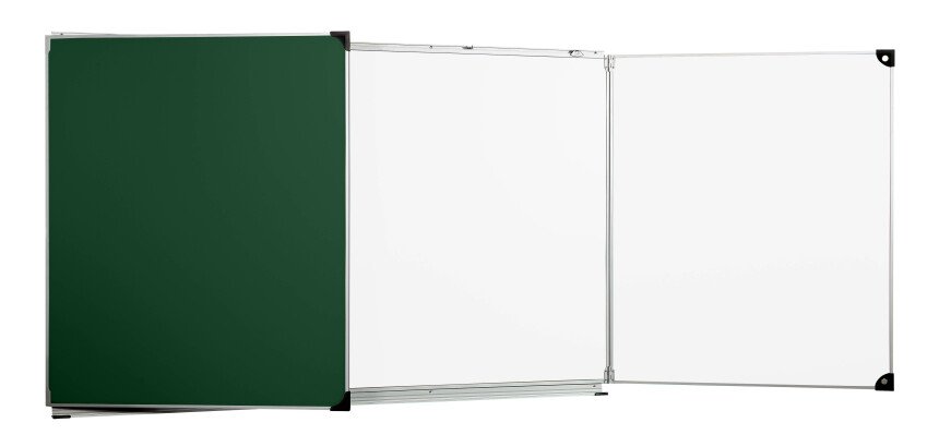 Tableau triptyque scolaire intérieur émaillé blanc - extérieur émaillé vert