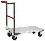 Chariot fixe plateau mélaminé 250 kg 850 x 500 mm roue caoutchouc