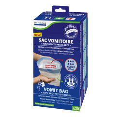 Boite de 20 sacs vomitoires avec tampon absorbant de 600 ml