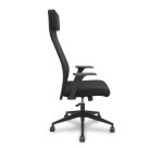 Silla Pro536 basculante tela negra brazos fijos.