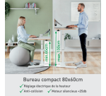 Bureau Leitz électrique assis-debout compact, Leitz Ergo, Blanc