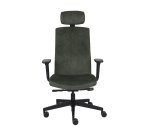 Chaise de bureau ergonomique TEAM PRO , tissu, avec accoudoirs 3D et appui-tête, mécanisme synchrone avec profondeur d'assise réglable
