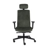 Chaise de bureau ergonomique TEAM PRO , tissu, avec accoudoirs 3D et appui-tête, mécanisme synchrone avec profondeur d'assise réglable