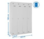 Taquilla monoblock-montada Simon Locker single 4/4 300 (1200) gris