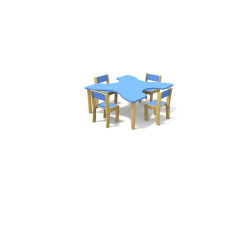 Table Fabiano Kids en forme X - Taille T2- Ecole maternelle - Hêtre - Violet