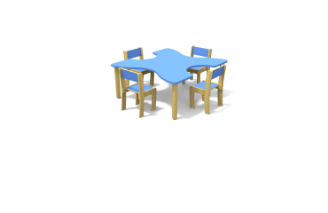 Table Fabiano Kids en forme X - Taille T2- Ecole maternelle - Hêtre - Violet