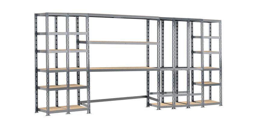 Rayonnage MODULO - Module 5 étagères - 21 plateaux