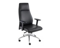Fauteuil de bureau ergonomique MODO cuir naturel, accoudoirs 1D et pied aluminium