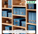 Caja de almacenamiento Leitz Puro con tapa, mediana, 17L, cartón 100% reciclado, paquete de 2 - Azul marino - 17