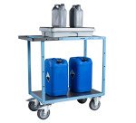 Servante mécano-soudée 2 plateaux tôle galvanisée 400 kg 850 x 500 mm roue TPE