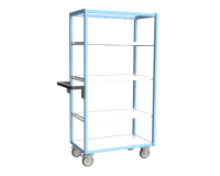 Servante multi-niveaux avec 3 étagères plateau bois 250 kg 850 x 500 mm roue TPE