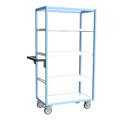 Servante multi-niveaux avec 3 étagères plateau bois 250 kg 850 x 500 mm roue TPE