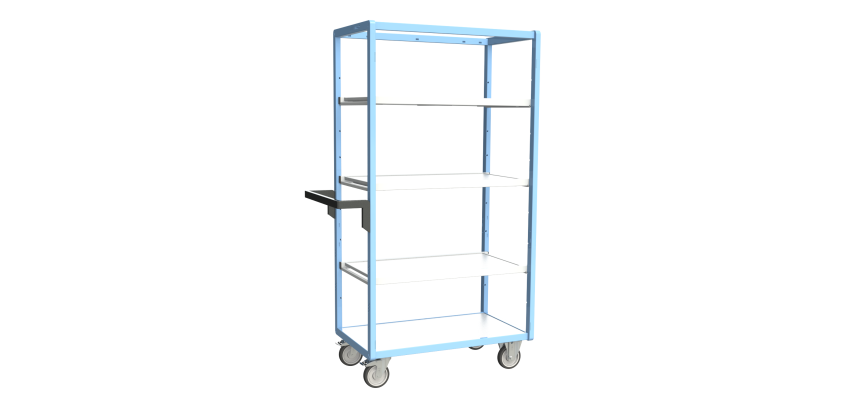 Servante multi-niveaux avec 3 étagères plateau bois 250 kg 850 x 500 mm roue TPE
