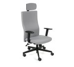 Ergonomischer Bürostuhl TEAM PLUS, Stoff, mit 1D-Armlehnen und Kopfstütze, synchroner Mechanismus, schwarze Fußstützen