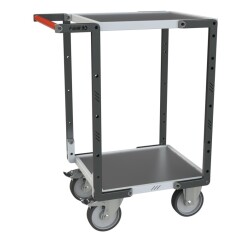 Servante Flatpack 2 plateaux tôle 400 kg 550 x 500 mm roue TPE