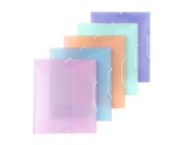 Chemise à élastique 3 rabats plastique Viquel Propysoft - Format A5 - couleurs assorties