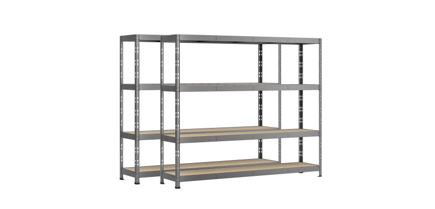 Rayonnage MODULO - Jeu 2 étagères Rack - 4 plateaux