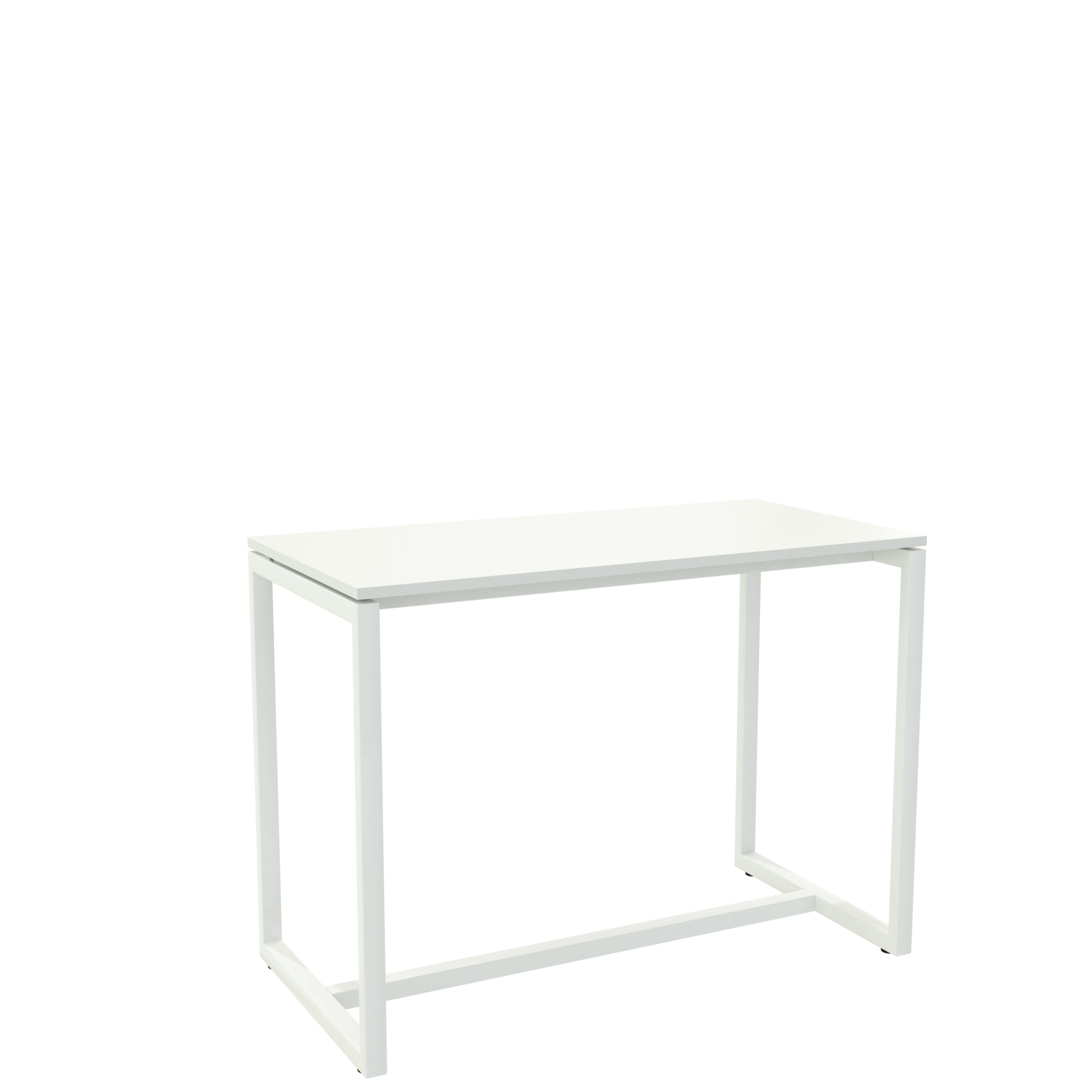 Table haute Easydesk H 110 x P 75 cm piètement métal blanc