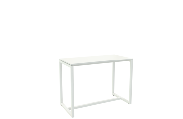Table haute Easydesk H 110 x P 75 cm piètement métal blanc