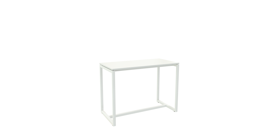 Table haute Easydesk H 110 x P 75 cm piètement métal blanc