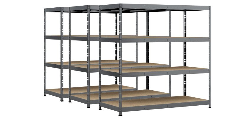 Rayonnage MODULO - Jeu 3 étagères Rack - 4 plateaux