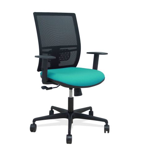 Silla de oficina Yunquera sincronizada malla brazos regulables - Turquesa