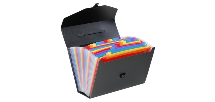 Clasificador de maleta extensible de polipropileno Viquel Rainbow Class de 24 pestañas