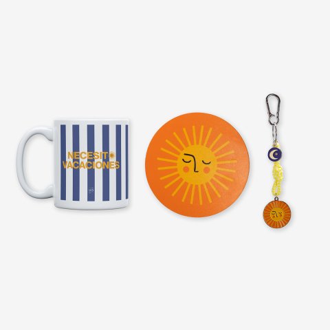Kit Taza + Posavasos + Llavero "Siempre brillas"