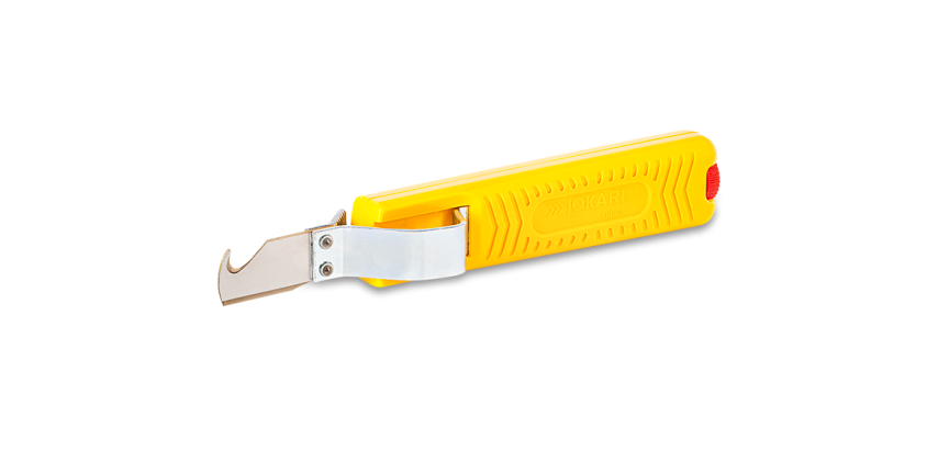 Couteau à câble n°28H Standard JOKARI – Pour câbles ronds de 8 à 28 mm – Lame TiN avec crochet