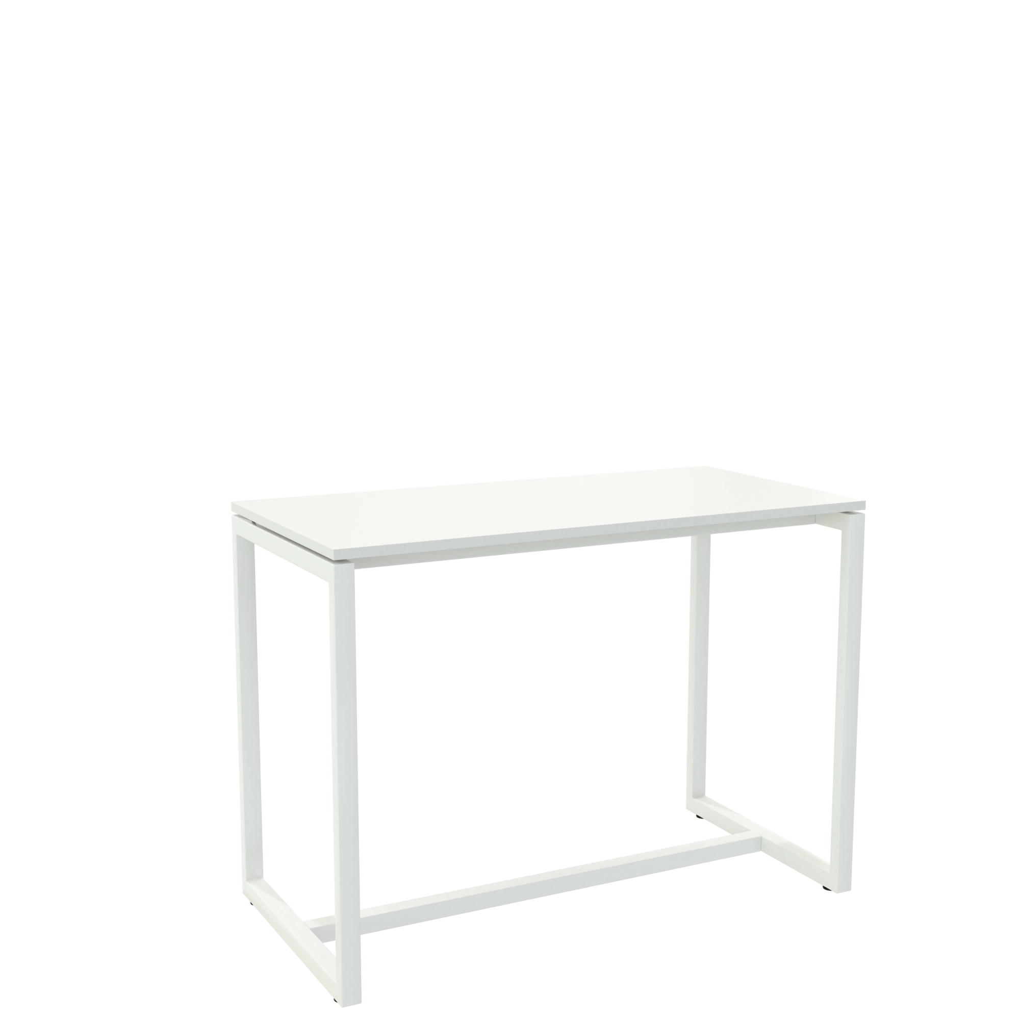 Table haute Easydesk H 110 x P 75 cm piètement métal blanc