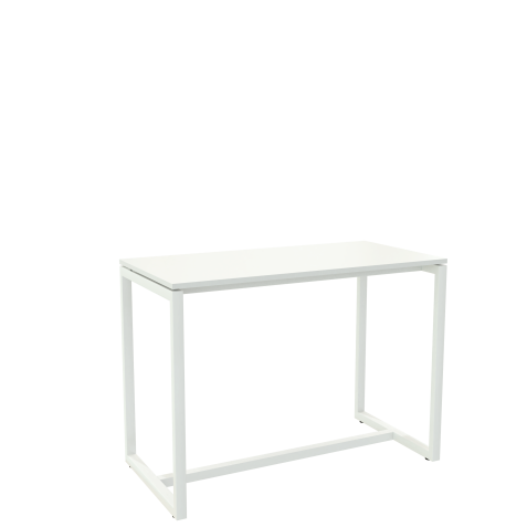 Table haute Easydesk H 110 x P 75 cm piètement métal blanc