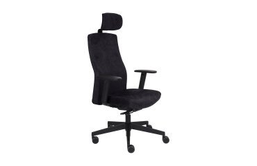 Chaise de bureau ergonomique TEAM PRO , tissu, avec accoudoirs 3D et appui-tête, mécanisme synchrone avec profondeur d'assise réglable