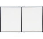 Bastidor para pantalla táctil  con 4 superficies de escritura esmaltadas magnéticas blancas retráctiles